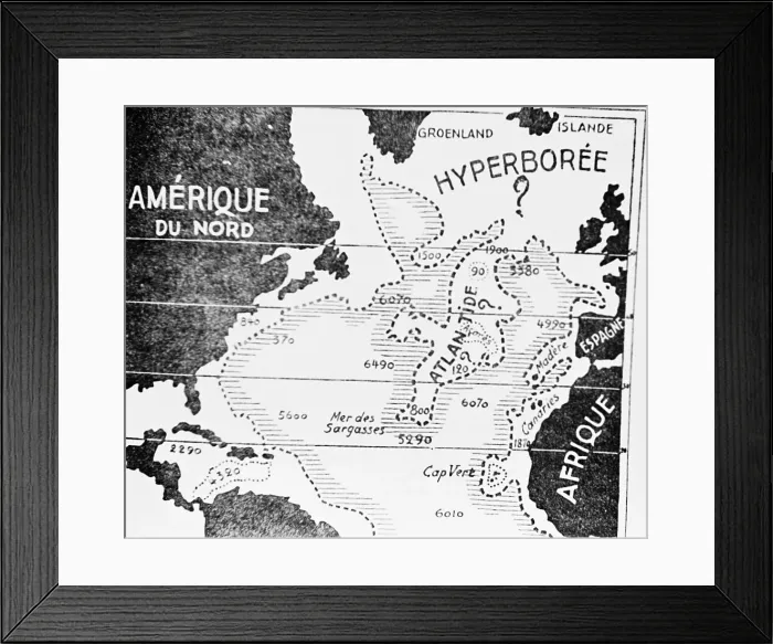 Framed Print : Map of Mythological Atlantis Framed Print : Map of Mythological Atlantis