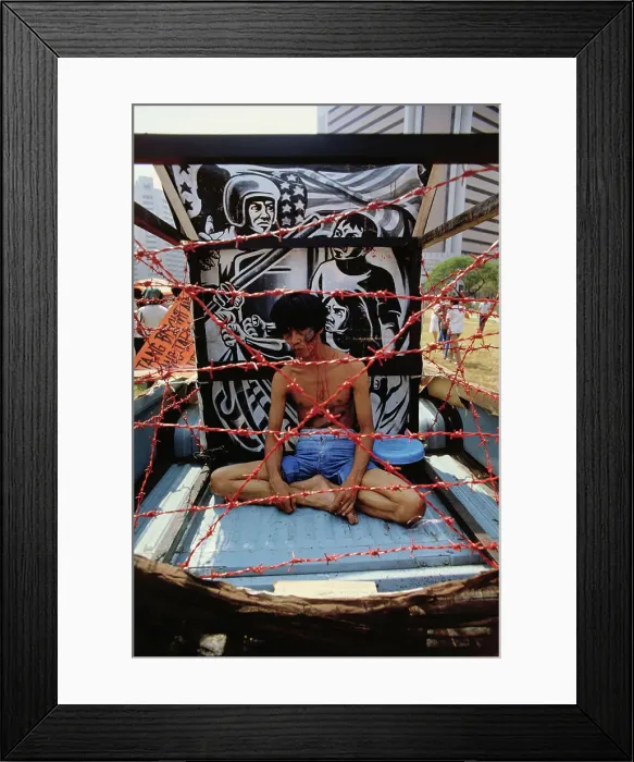 Framed Print : Demonstrator Enacting Suffering Framed Print : Demonstrator Enacting Suffering