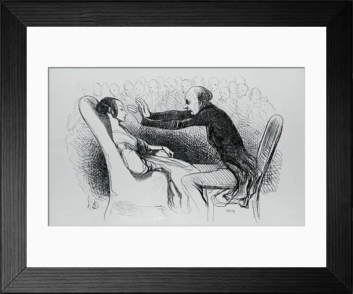 Framed Print : Illustration of a Man Hypnotizing Patient by Honore Daumier Framed Print : Illustration of a Man Hypnotizing Patient by Honore Daumier