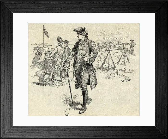 Framed Print : Illustration of Nathan Hale Spying on British Framed Print : Illustration of Nathan Hale Spying on British