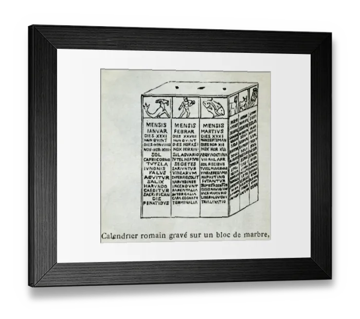 Framed Print : Roman Calendar Framed Print : Roman Calendar