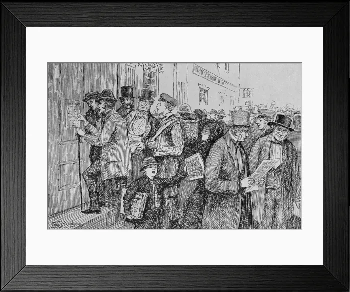 Framed Print : Illustration of the Closing of New York Banks, 1857 Framed Print : Illustration of the Closing of New York Banks, 1857