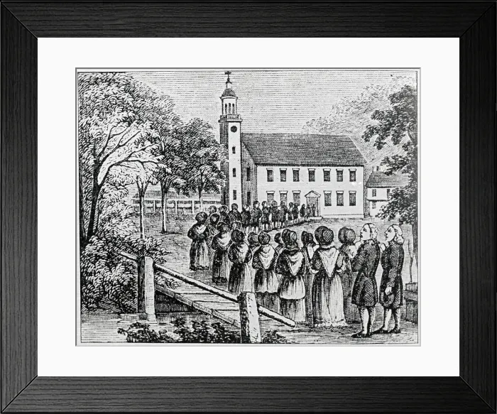 Framed Print : Illustration of a Procession Entering a Church Framed Print : Illustration of a Procession Entering a Church