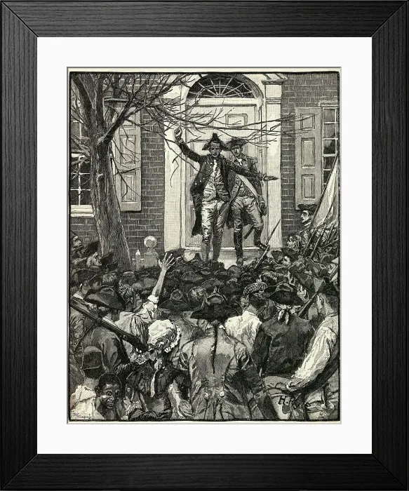 Framed Print : Illustration of Alexander Hamilton Addressing a Mob Framed Print : Illustration of Alexander Hamilton Addressing a Mob