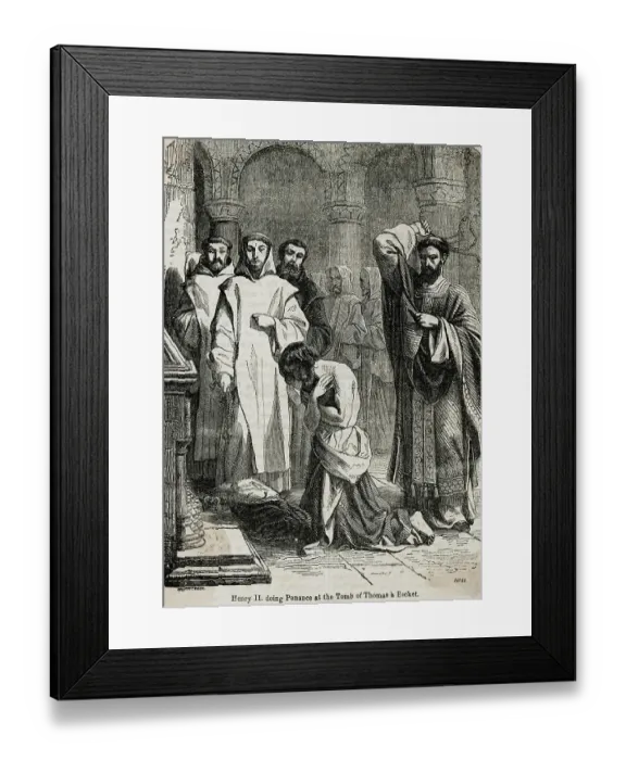 Framed Print : Illustration of Henry II Symbolically Whipped At Tomb of Thomas Becket Framed Print : Illustration of Henry II Symbolically Whipped At Tomb of Thomas Becket