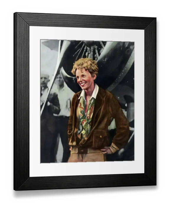 Framed Print : Amelia Earhart Framed Print : Amelia Earhart