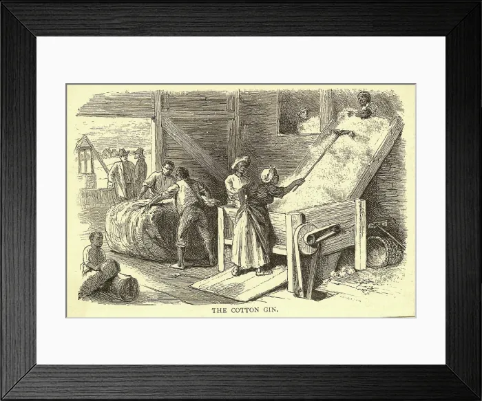 Framed Print : Early Illustration of the Cotton Gin Framed Print : Early Illustration of the Cotton Gin