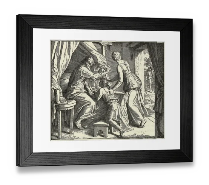 Framed Print : Jacob Taking Blessing from Esau Framed Print : Jacob Taking Blessing from Esau
