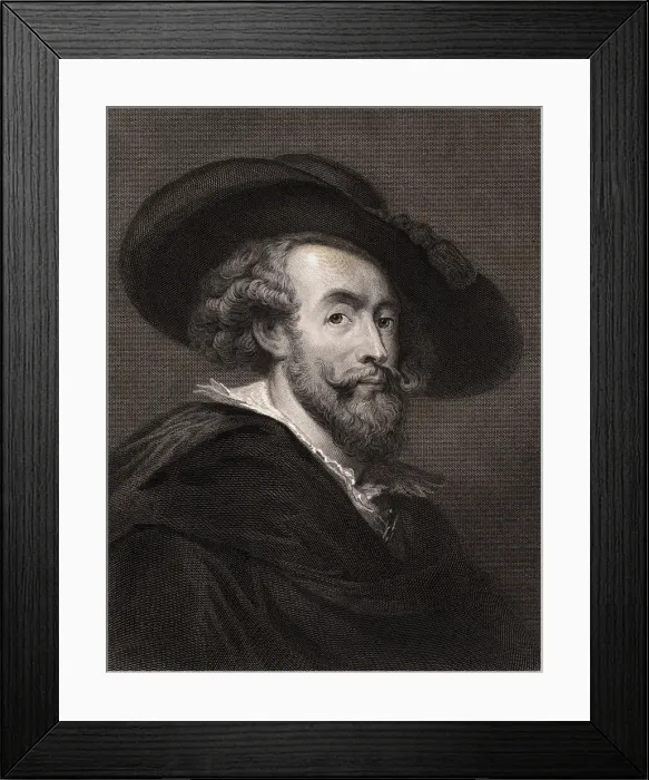Framed Print : Flemish Painter Peter Paul Rubens Wearing Hat