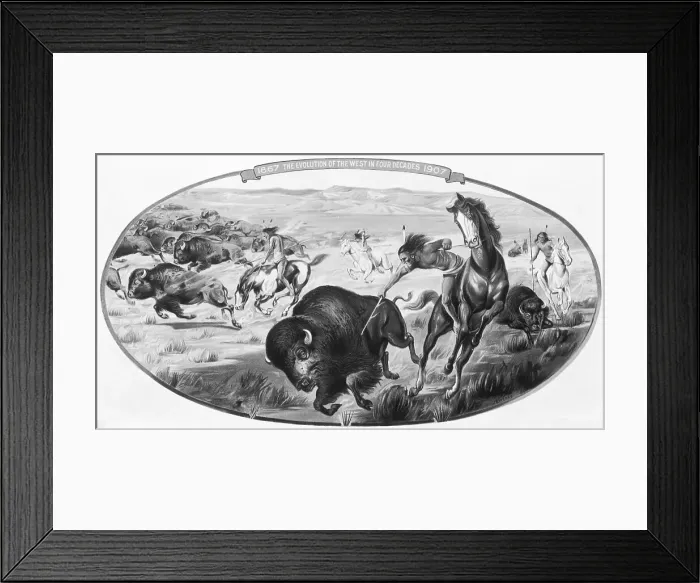Framed Print : Wild West -- Indian During Buffalo Hunt Framed Print : Wild West -- Indian During Buffalo Hunt