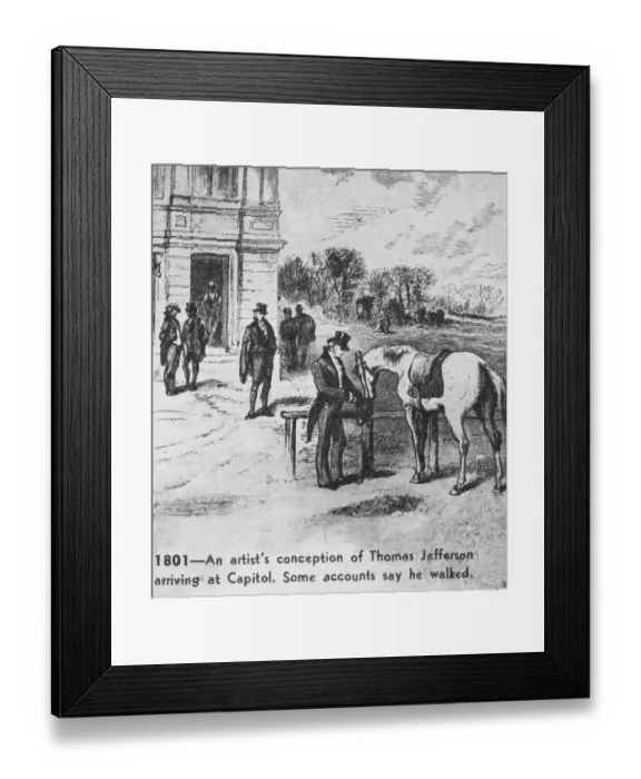 Framed Print : Illustration Depicting Thomas Jefferson Arriving at His Inauguration Framed Print : Illustration Depicting Thomas Jefferson Arriving at His Inauguration