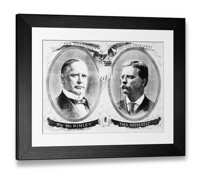 Framed Print : Campaign Poster For Mckinley & Roosevelt Framed Print : Campaign Poster For Mckinley & Roosevelt