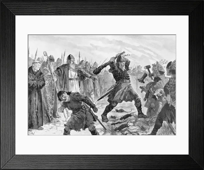 Framed Print : Early Scandinavian Battle Scene Framed Print : Early Scandinavian Battle Scene