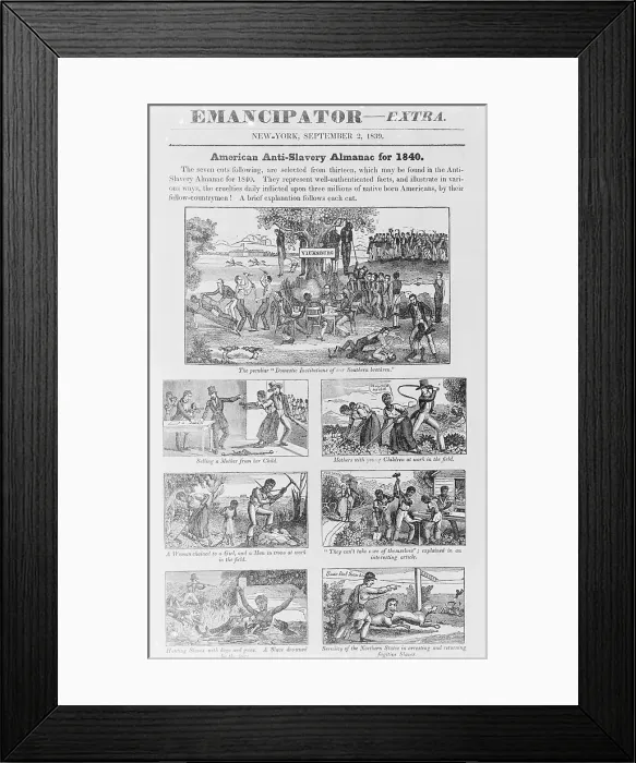 Framed Print : Illustrated Front Page of the Emancipator Framed Print : Illustrated Front Page of the Emancipator