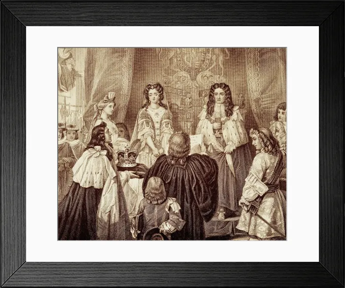 Framed Print : Illustration of William III Receiving His Crown Framed Print : Illustration of William III Receiving His Crown