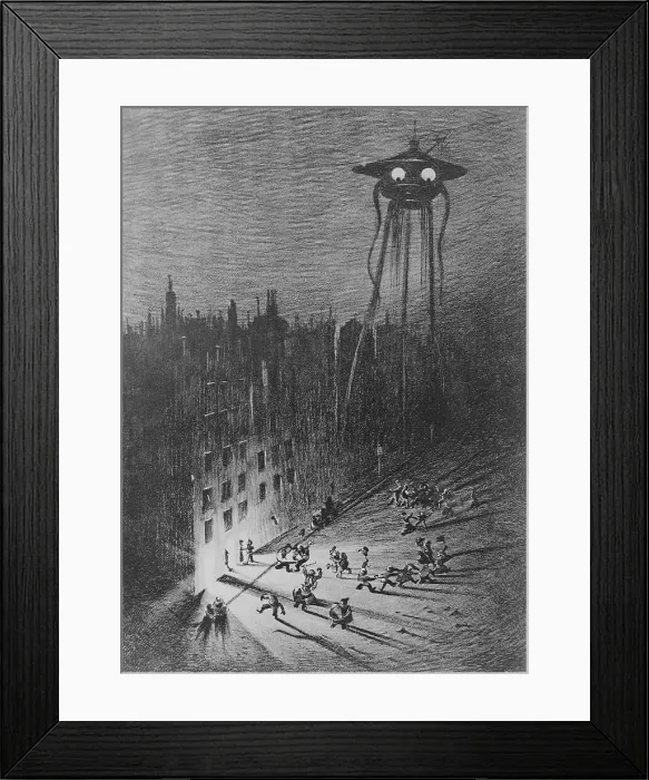 Framed Print : Illustration of a Martian Fighting Machine in London by Alvim Correa Framed Print : Illustration of a Martian Fighting Machine in London by Alvim Correa