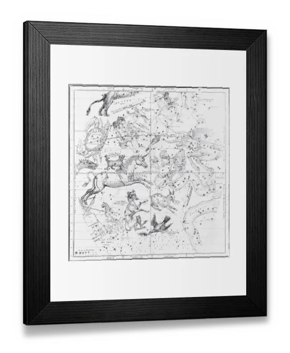 Framed Print : The Visible Heavens in January, February, and March Framed Print : The Visible Heavens in January, February, and March