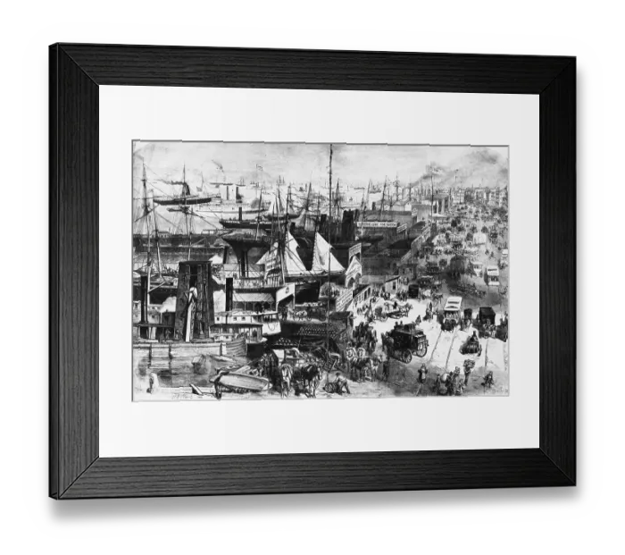 Framed Print : Along the Docks, New York City, View From West Street Framed Print : Along the Docks, New York City, View From West Street