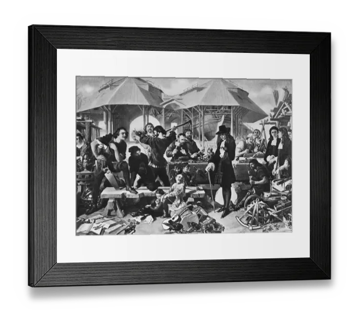 Framed Print : Peter the Great and Associates Lithograph After Painting by Daniel Maclise Framed Print : Peter the Great and Associates Lithograph After Painting by Daniel Maclise