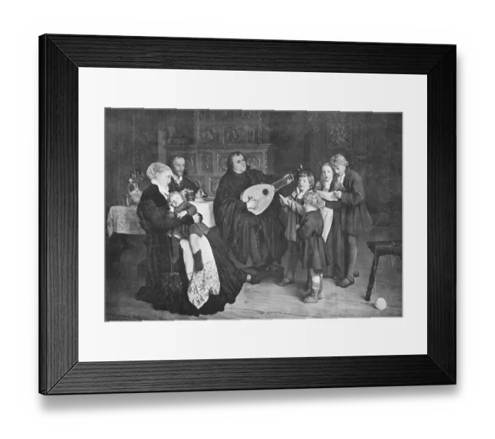 Framed Print : Martin Luther and Family Singing Together Framed Print : Martin Luther and Family Singing Together