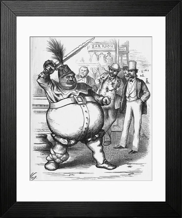 Framed Print : J.F. as Falstaff Newspaper Illustration by Thomas Nast Framed Print : J.F. as Falstaff Newspaper Illustration by Thomas Nast