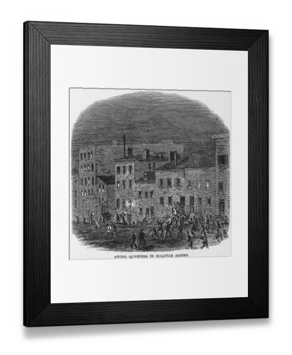 Framed Print : Negro Quarters in Sullivan Street Newspaper Illustration Framed Print : Negro Quarters in Sullivan Street Newspaper Illustration