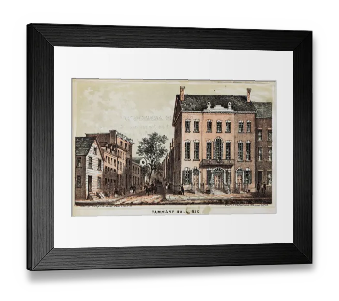 Framed Print : Tammany Hall, 1830 Color Lithograph by George Hayward Framed Print : Tammany Hall, 1830 Color Lithograph by George Hayward
