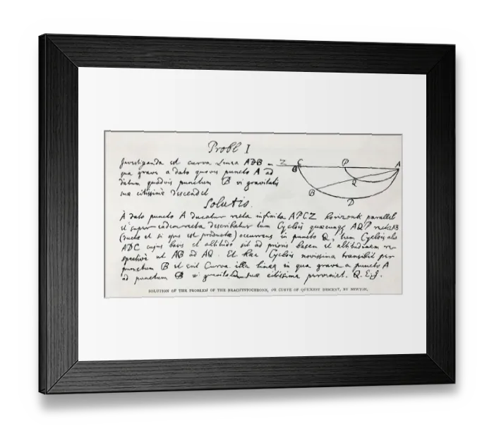Framed Print : Newton's Notes and Diagram of a Physics Problem Framed Print : Newton's Notes and Diagram of a Physics Problem