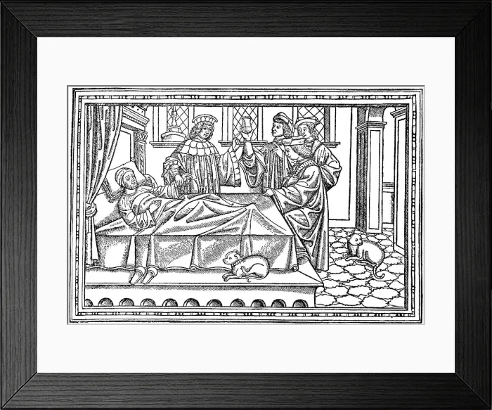 Framed Print : Four Physicians Visiting a Patient