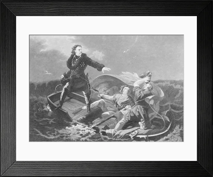 Framed Print : Illustration of Peter the Great Crossing the Neva Framed Print : Illustration of Peter the Great Crossing the Neva