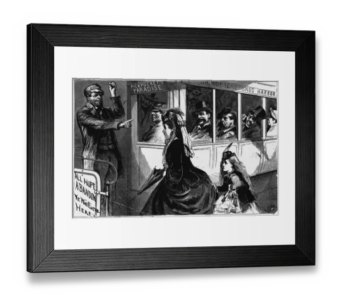 Framed Print : Beauties of Street-Car Travel in New York by Charles Stanley Reinhart after M. Woolf Framed Print : Beauties of Street-Car Travel in New York by Charles Stanley Reinhart after M. Woolf