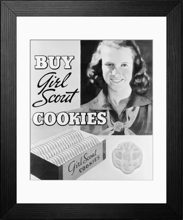Framed Print : Advertisement Poster for Girl Scout Cookies Framed Print : Advertisement Poster for Girl Scout Cookies