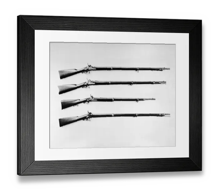 Framed Print : Four Diffent Types of Confederate Rifles Framed Print : Four Diffent Types of Confederate Rifles