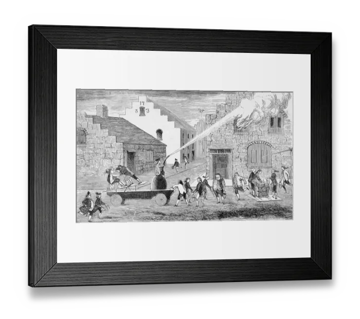 Framed Print : Early Fire Engine in New York Framed Print : Early Fire Engine in New York