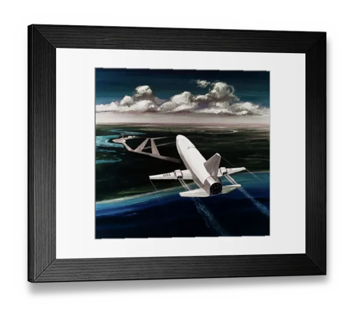 Framed Print : Illustration of a Space Shuttle Framed Print : Illustration of a Space Shuttle