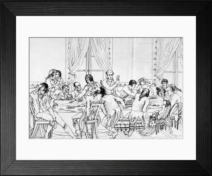 Framed Print : Parisan Gambling House, 1799 Framed Print : Parisan Gambling House, 1799