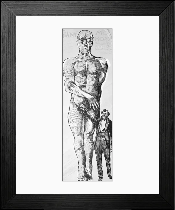 Framed Print : Illustration of George Hull and the Cardiff Giant Framed Print : Illustration of George Hull and the Cardiff Giant