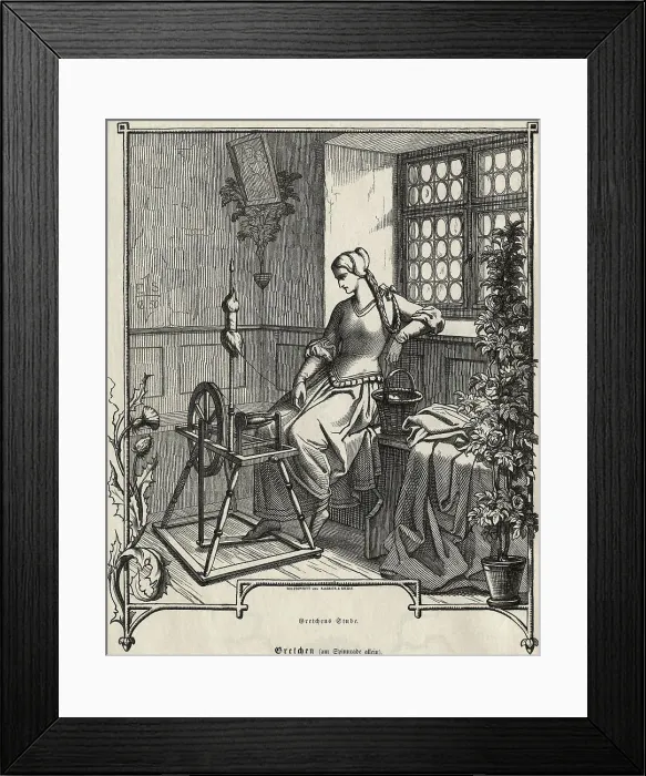 Framed Print : Woman with Spinning Wheel Framed Print : Woman with Spinning Wheel