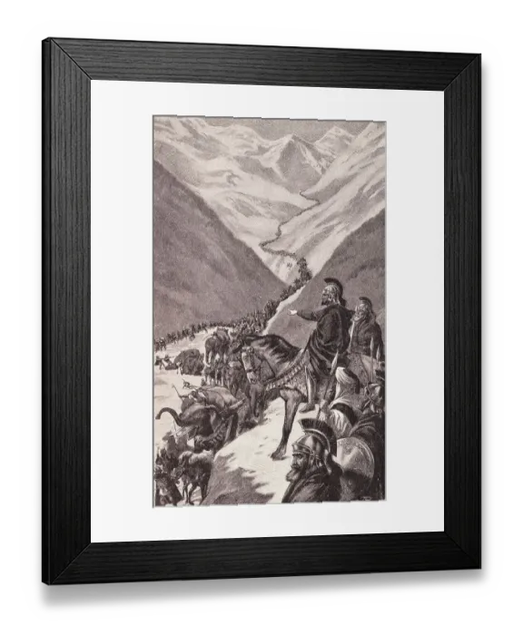 Framed Print : Illustration of Hannibal and His Army Framed Print : Illustration of Hannibal and His Army