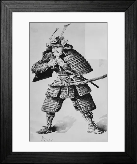 Framed Print : Illustration of Samurai Warrior Framed Print : Illustration of Samurai Warrior