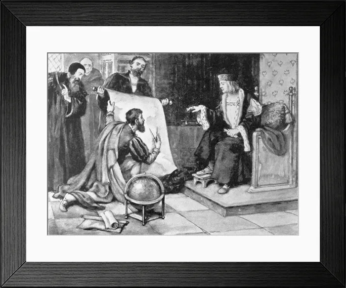Framed Print : John Cabot Explaining Voyage to King Henry VII Framed Print : John Cabot Explaining Voyage to King Henry VII
