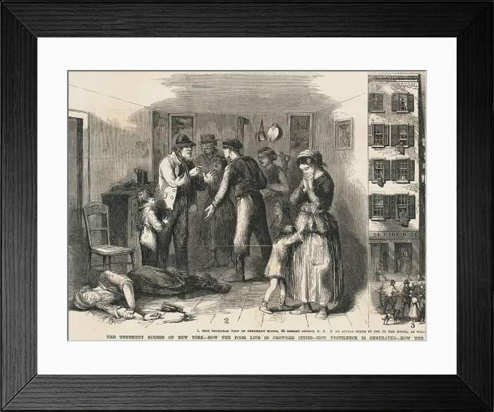 Framed Print : Illustration of Family Distraught over Drunk Father on Floor Framed Print : Illustration of Family Distraught over Drunk Father on Floor
