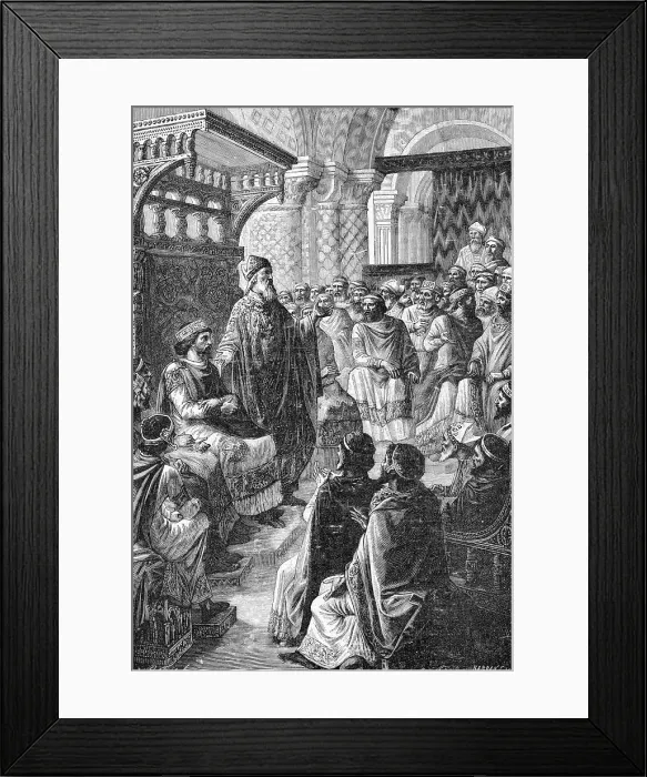 Framed Print : Illustration of the Coronation of Hugh Capet