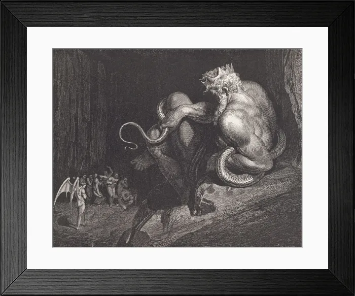 Framed Print : Engraving of Minos by Gustave Dore
