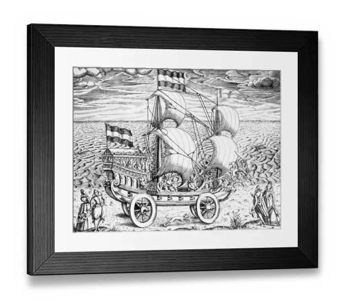 Framed Print : Illustration of Sailing Wagon Framed Print : Illustration of Sailing Wagon