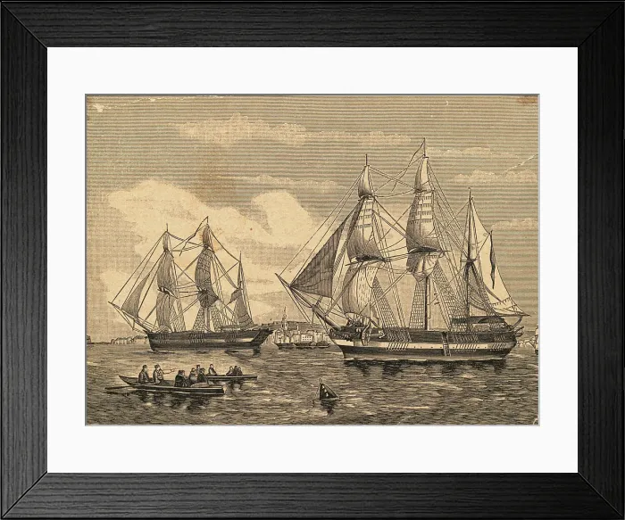 Framed Print : Engraving of HMS Erebus and HMS Terror Framed Print : Engraving of HMS Erebus and HMS Terror