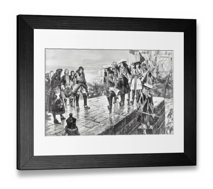 Framed Print : Illustration of William III Leaving Ship with His Party by Richard Canton Woodville Framed Print : Illustration of William III Leaving Ship with His Party by Richard Canton Woodville