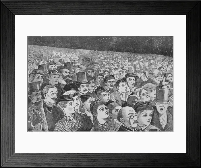 Framed Print : Illustration of Massive Crowd During July Fourth Ceremonies Framed Print : Illustration of Massive Crowd During July Fourth Ceremonies