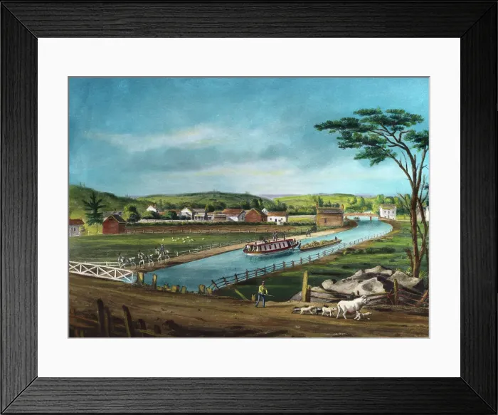 Framed Print : Illustration of Scene on Erie Canal Framed Print : Illustration of Scene on Erie Canal