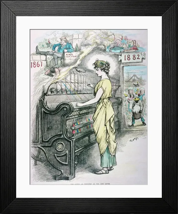 Framed Print : The Queen of Industry, or the New South by Thomas Nast Framed Print : The Queen of Industry, or the New South by Thomas Nast